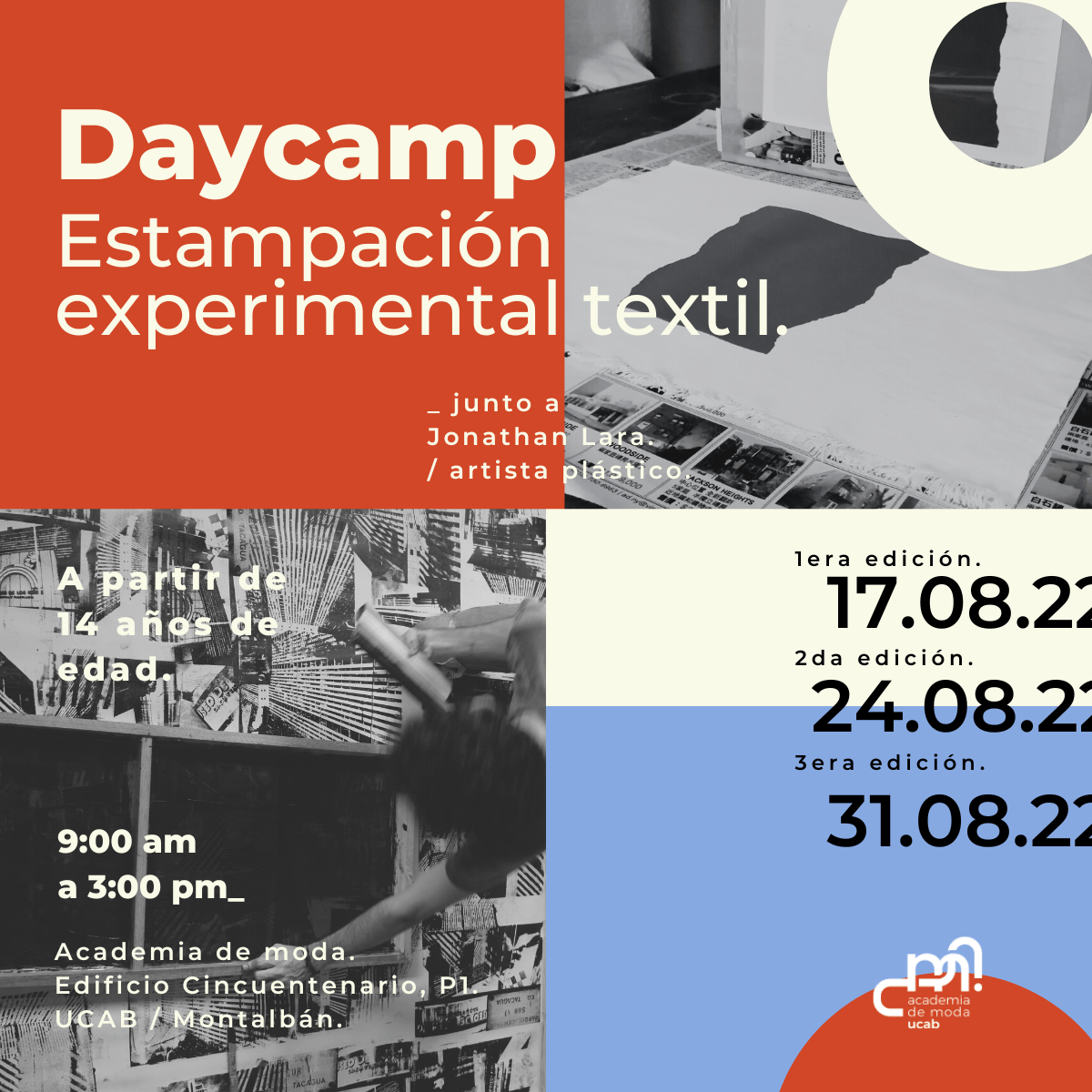 Daycamp Estampación Experimental textil_ADM UCAB_1200 × 1200 px