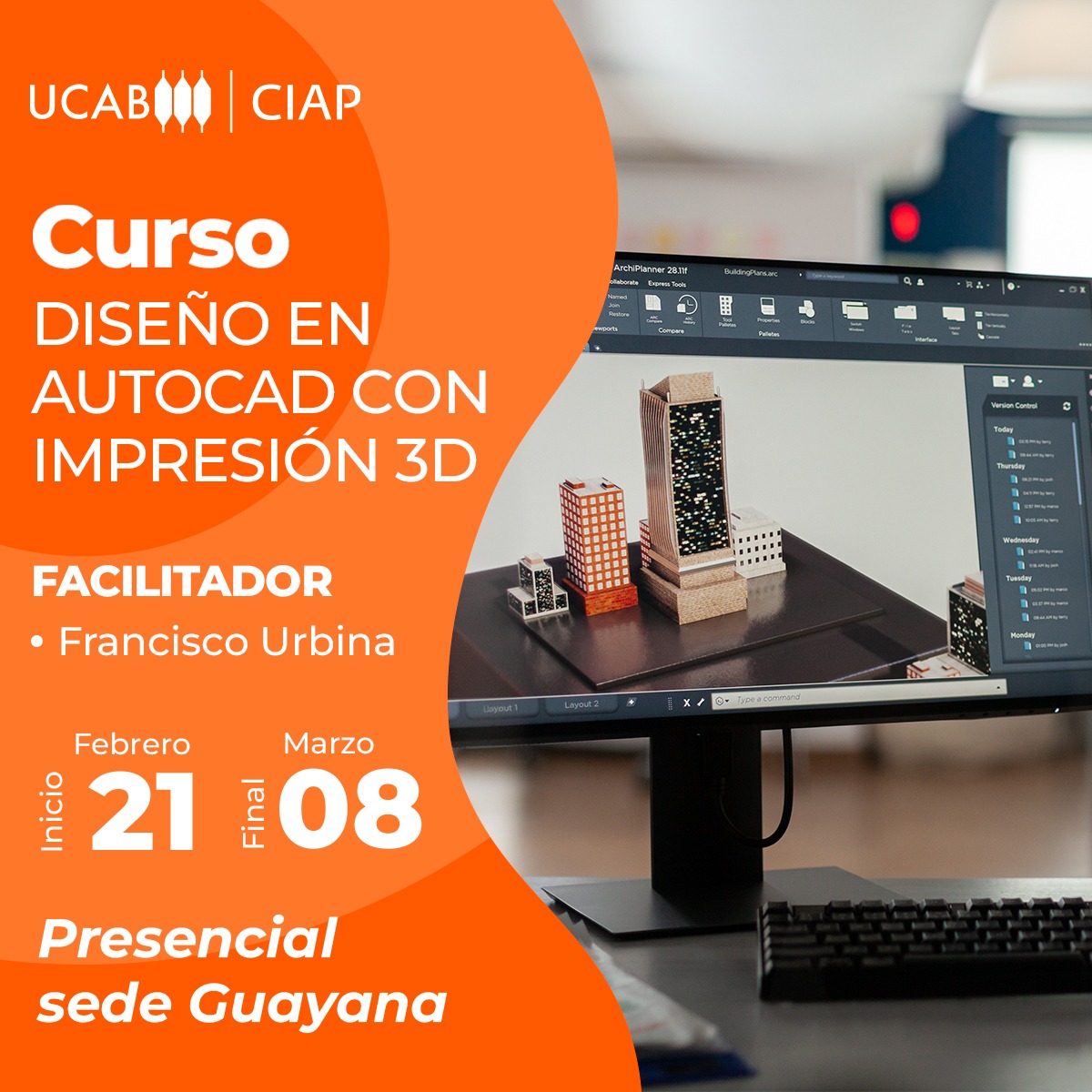 Curso. Diseño en Autocad con Impresión 3D.